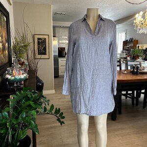 C&C California chambray blue lightweight linen long sleeved SHIRT DRESS